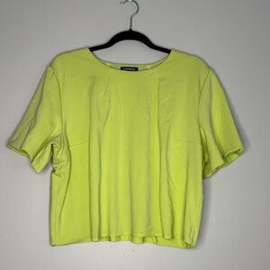 Express Women's Vibrant Lime Short Sleeve Top